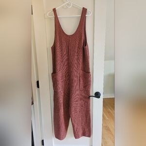 Free People Beach Rust Sleeveless Jumpsuit with Pockets